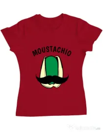 Tricou ADLER dama Moustachio Rosu