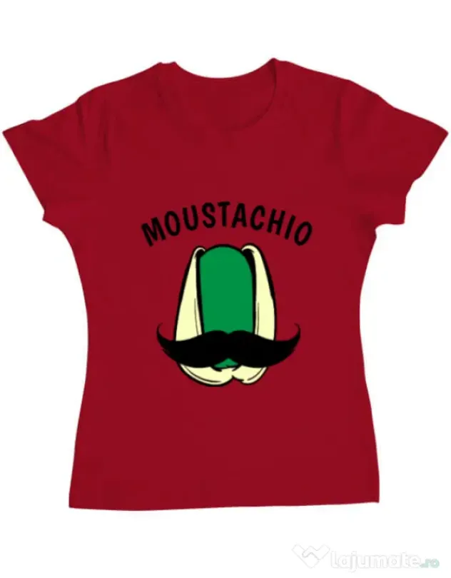 Tricou ADLER dama Moustachio Rosu