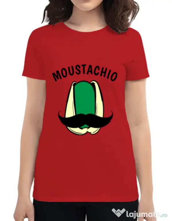 Tricou ADLER dama Moustachio Rosu