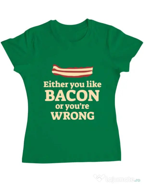 Tricou ADLER dama Bacon lover Verde mediu