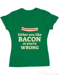 Tricou ADLER dama Bacon lover Verde mediu