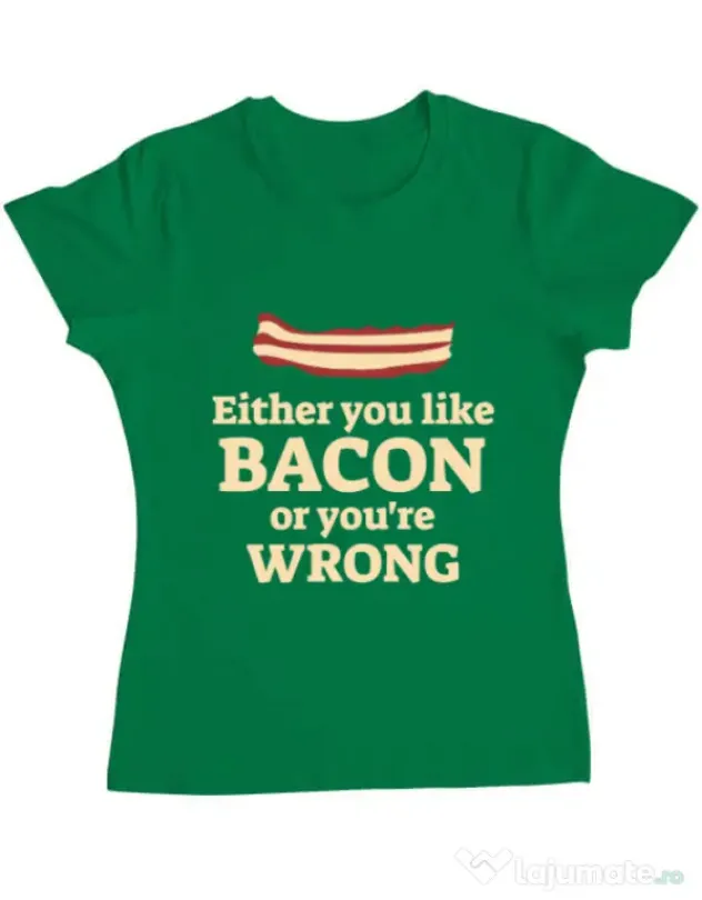 Tricou ADLER dama Bacon lover Verde mediu