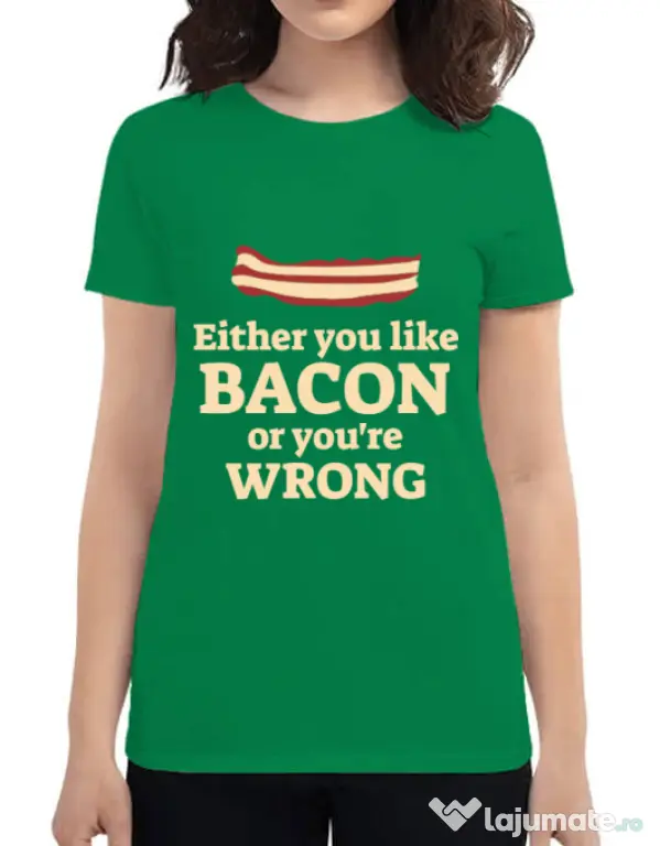 Tricou ADLER dama Bacon lover Verde mediu
