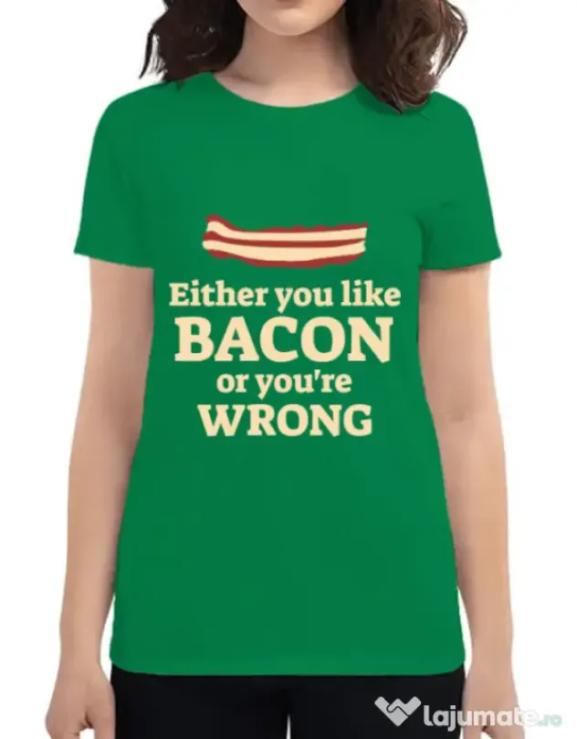 Tricou ADLER dama Bacon lover Verde mediu