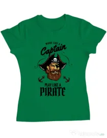 Tricou ADLER dama Play like a pirate Verde mediu