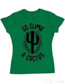 Tricou ADLER dama Go climb a cactus Verde mediu