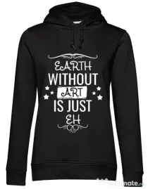Hoodie dama cu gluga Earth without art Negru