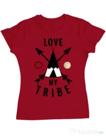 Tricou ADLER dama Love my tribe Rosu