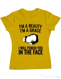 Tricou ADLER dama I am a grace Galben