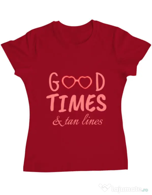 Tricou ADLER dama Tan lines Rosu
