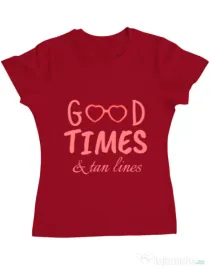 Tricou ADLER dama Tan lines Rosu