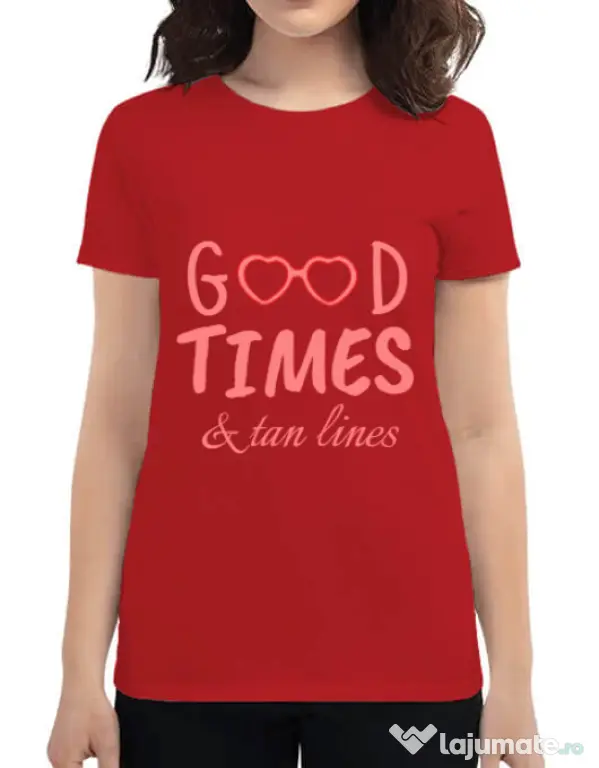Tricou ADLER dama Tan lines Rosu