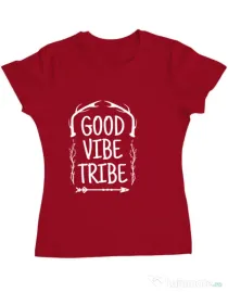Tricou ADLER dama Good vibe tribe Rosu