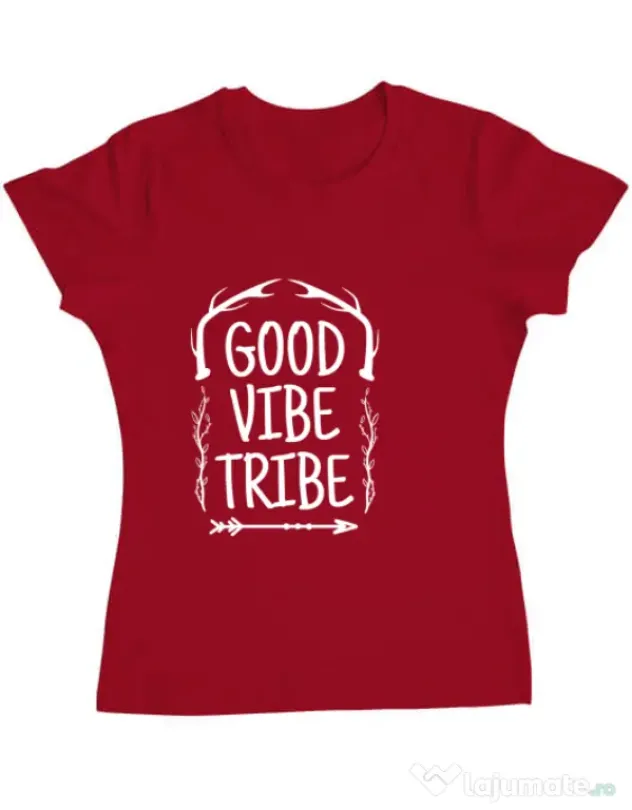 Tricou ADLER dama Good vibe tribe Rosu
