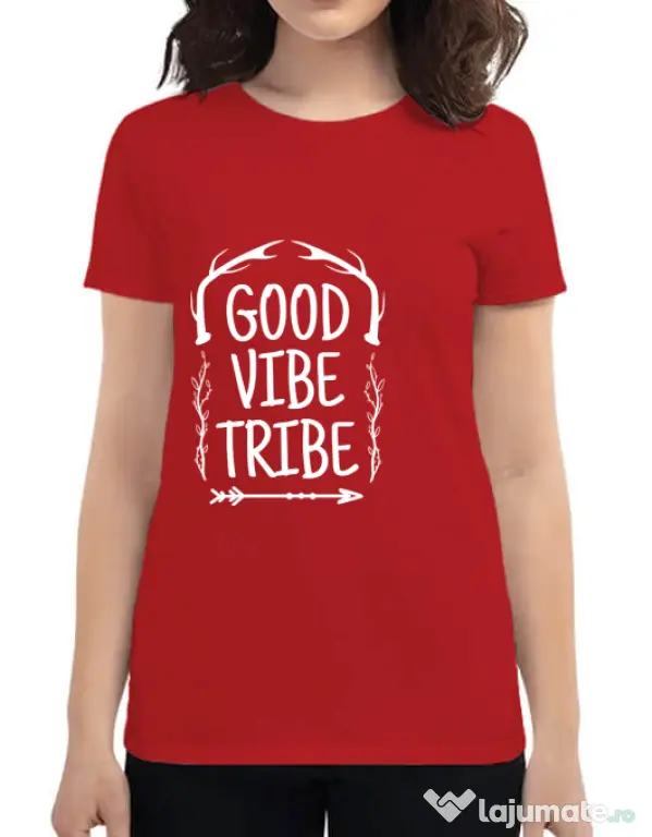 Tricou ADLER dama Good vibe tribe Rosu