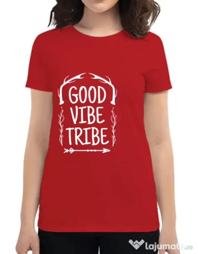 Tricou ADLER dama Good vibe tribe Rosu