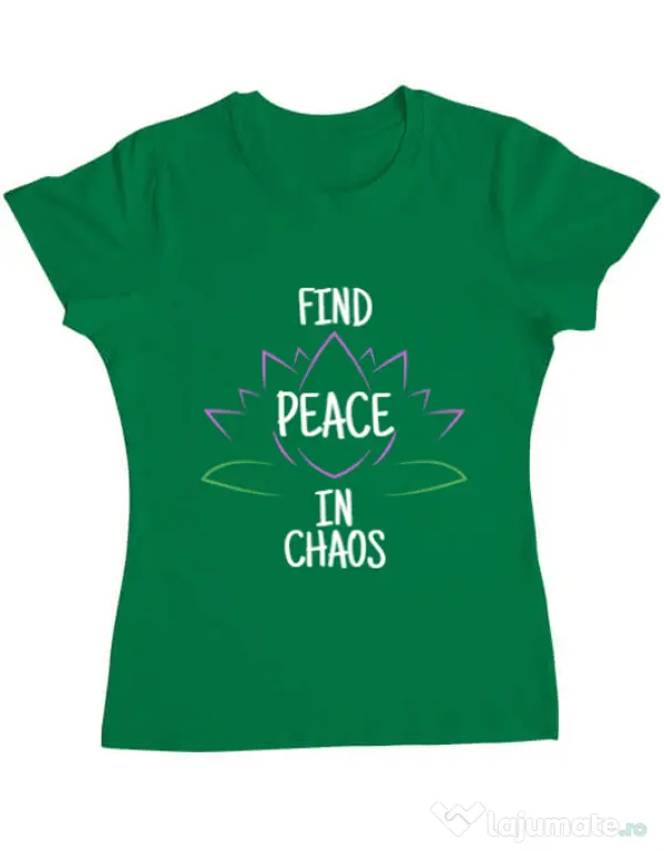 Tricou ADLER dama Find peace Verde mediu