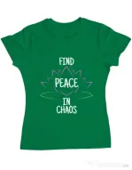 Tricou ADLER dama Find peace Verde mediu