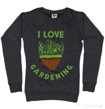 Bluza ADLER dama I love gardening Negru melanj