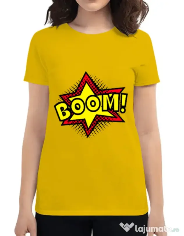 Tricou ADLER dama Boom! Galben