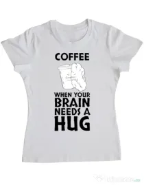 Tricou ADLER dama Coffee Alb