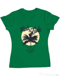 Tricou ADLER dama Ride the tide Verde mediu