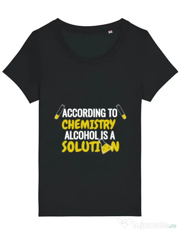 Tricou STANLEY STELLA dama Alcohol is a solution Negru