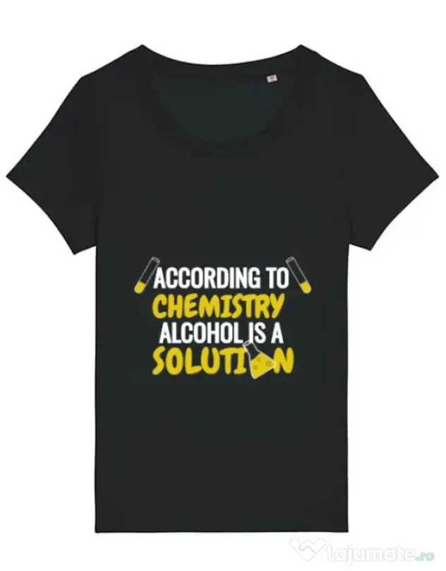 Tricou STANLEY STELLA dama Alcohol is a solution Negru