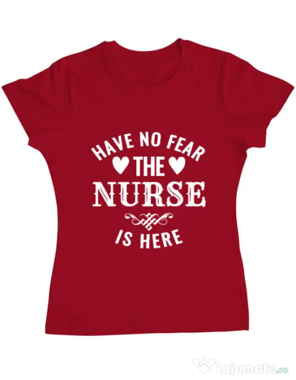 Tricou ADLER dama The nurse is here Rosu