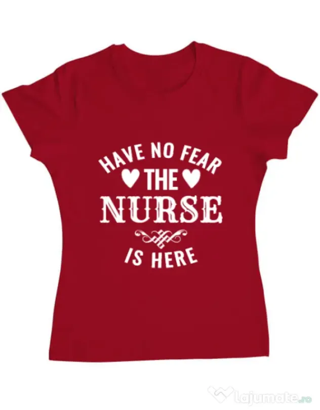 Tricou ADLER dama The nurse is here Rosu
