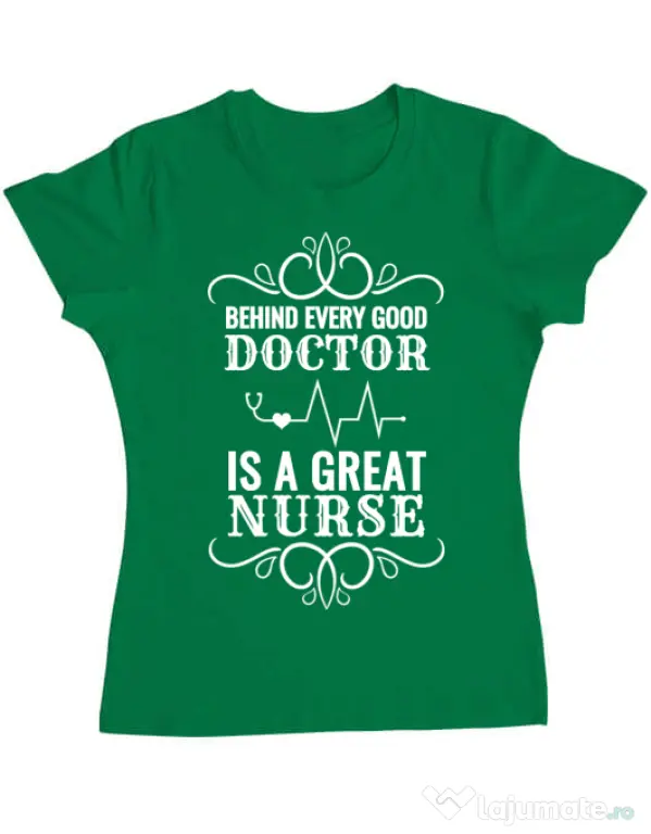 Tricou ADLER dama Great nurse Verde mediu