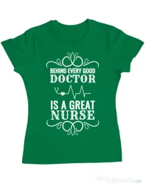 Tricou ADLER dama Great nurse Verde mediu
