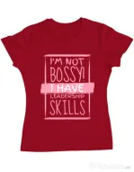 Tricou ADLER dama I’m not bossy Rosu