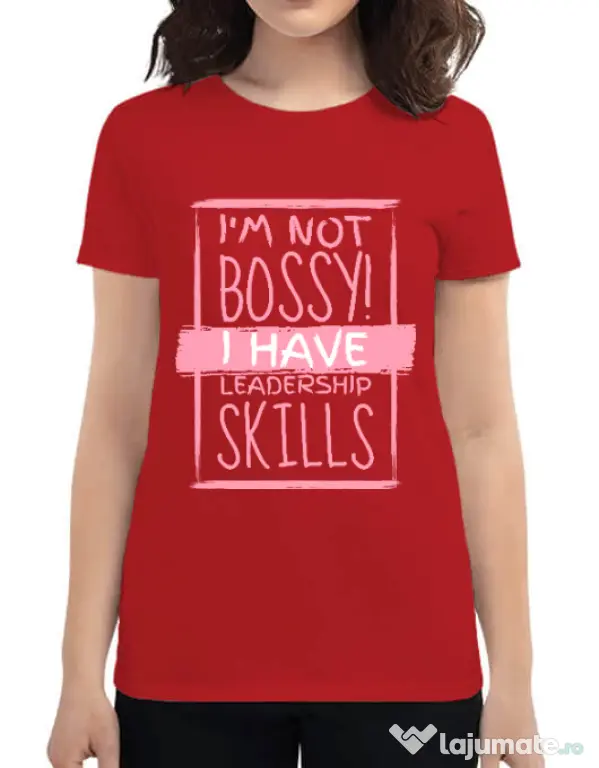 Tricou ADLER dama I’m not bossy Rosu