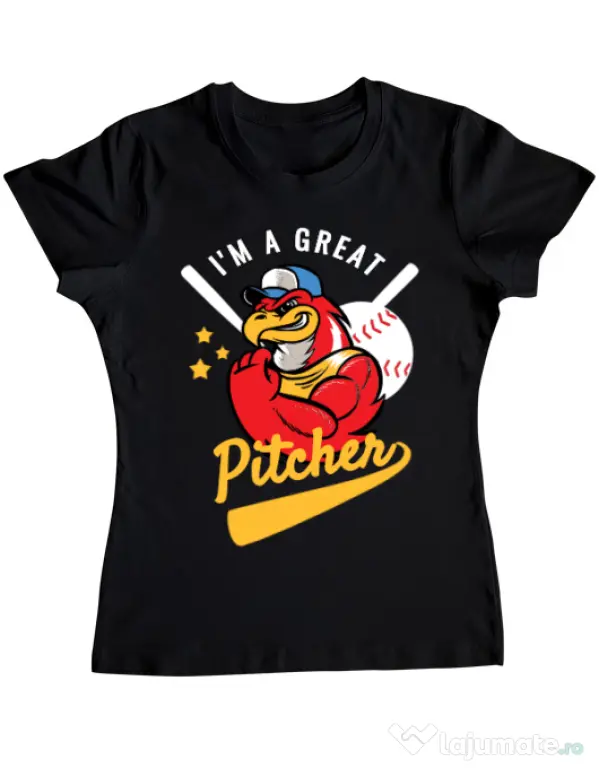 Tricou ADLER dama Great pitcher Negru