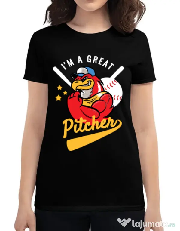 Tricou ADLER dama Great pitcher Negru