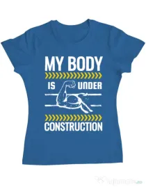 Tricou ADLER dama Under construction Albastru azuriu