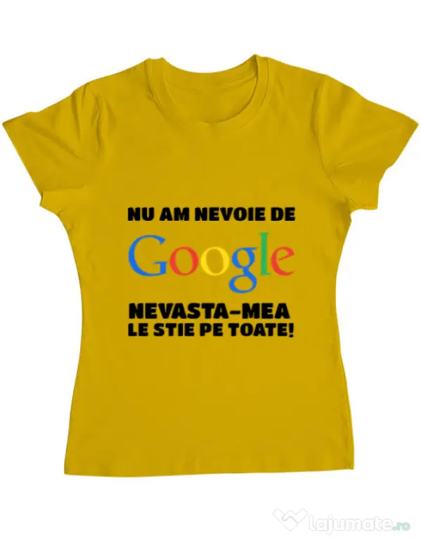 Tricou ADLER dama Nu am nevoie de google Galben