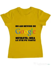 Tricou ADLER dama Nu am nevoie de google Galben