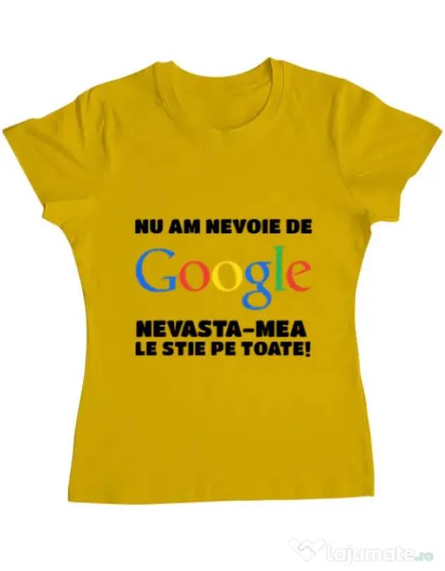 Tricou ADLER dama Nu am nevoie de google Galben