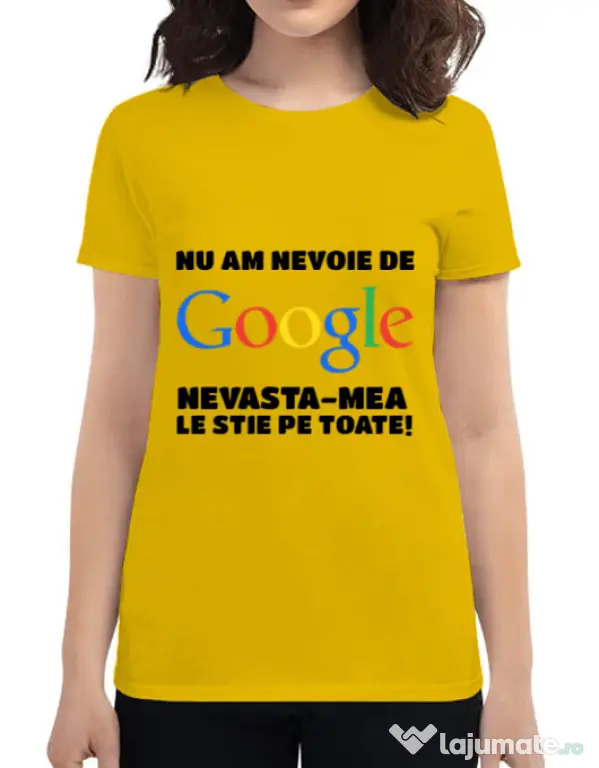 Tricou ADLER dama Nu am nevoie de google Galben
