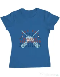 Tricou ADLER dama You stopped fishing Albastru azuriu