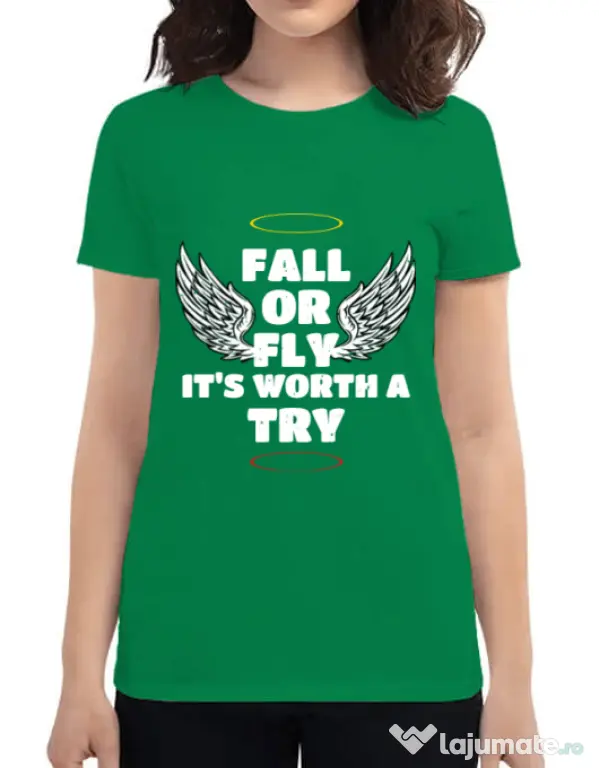 Tricou ADLER dama Fall or fly Verde mediu