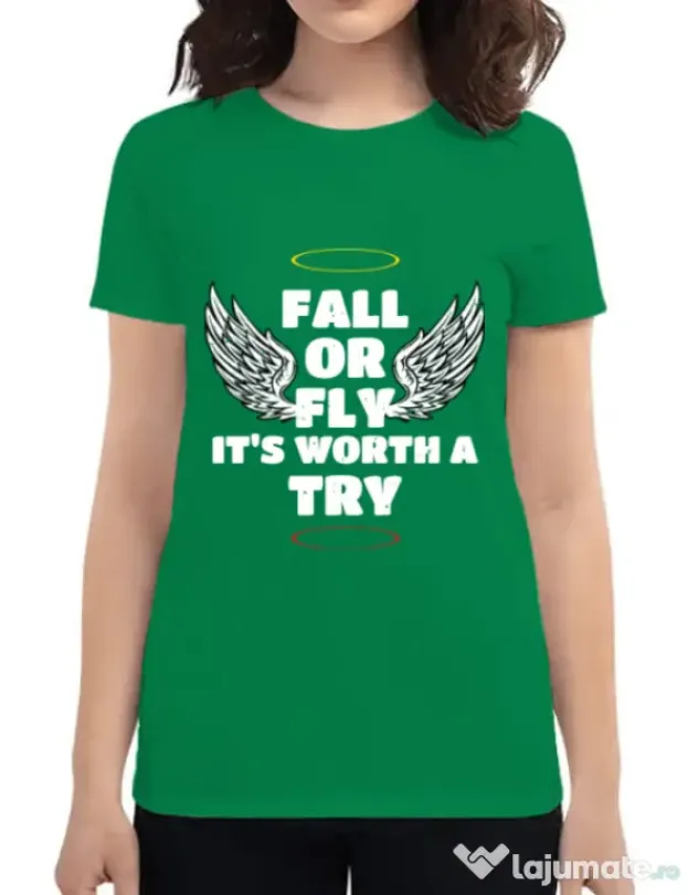 Tricou ADLER dama Fall or fly Verde mediu