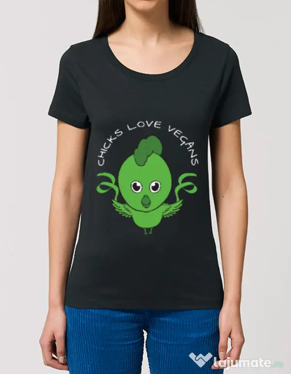Tricou STANLEY STELLA dama Chicks love vegans Negru