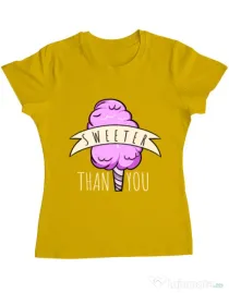 Tricou ADLER dama Sweeter than you Galben