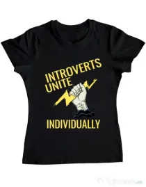 Tricou ADLER dama Introverts unite Negru
