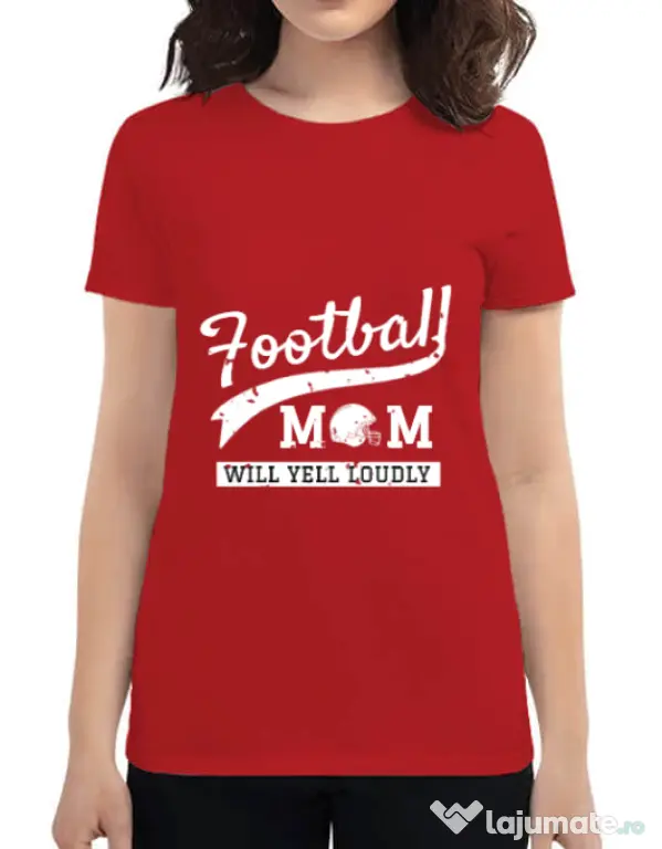 Tricou ADLER dama Football mom Rosu