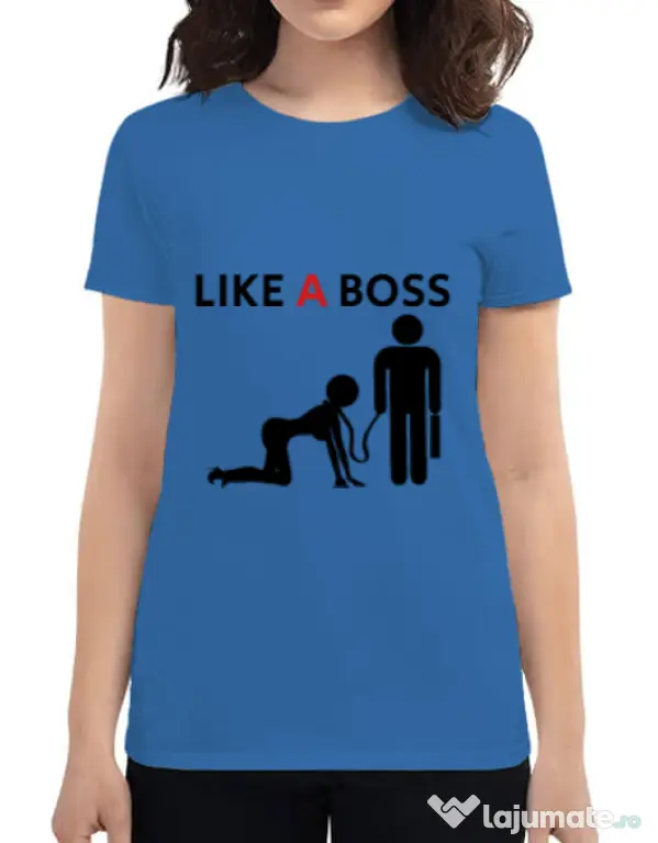 Tricou ADLER dama Like a boss Albastru azuriu