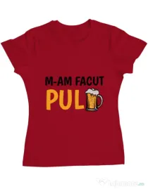 Tricou ADLER dama M-am facut pulbere Rosu